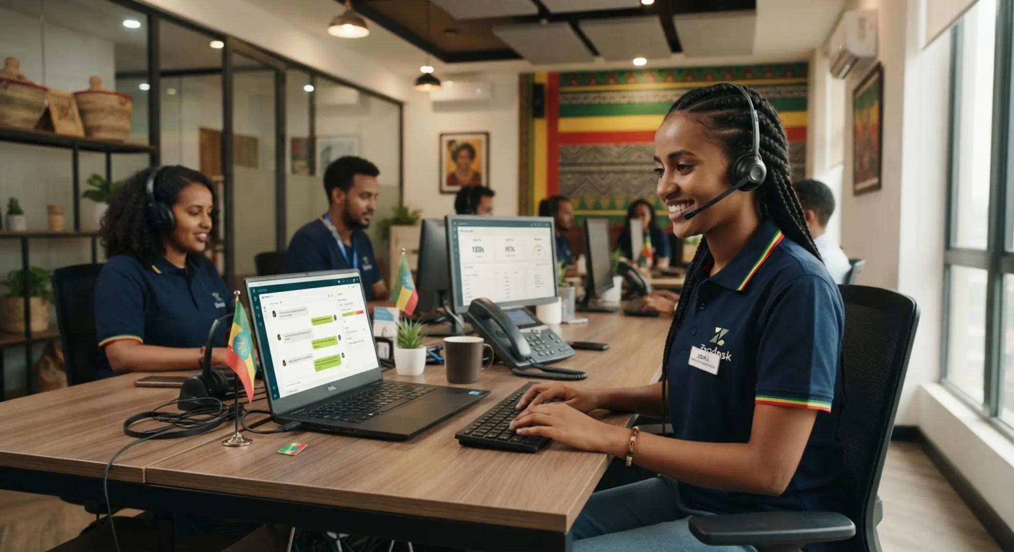 BetX Ethiopia customer support banner with chat and phone icons