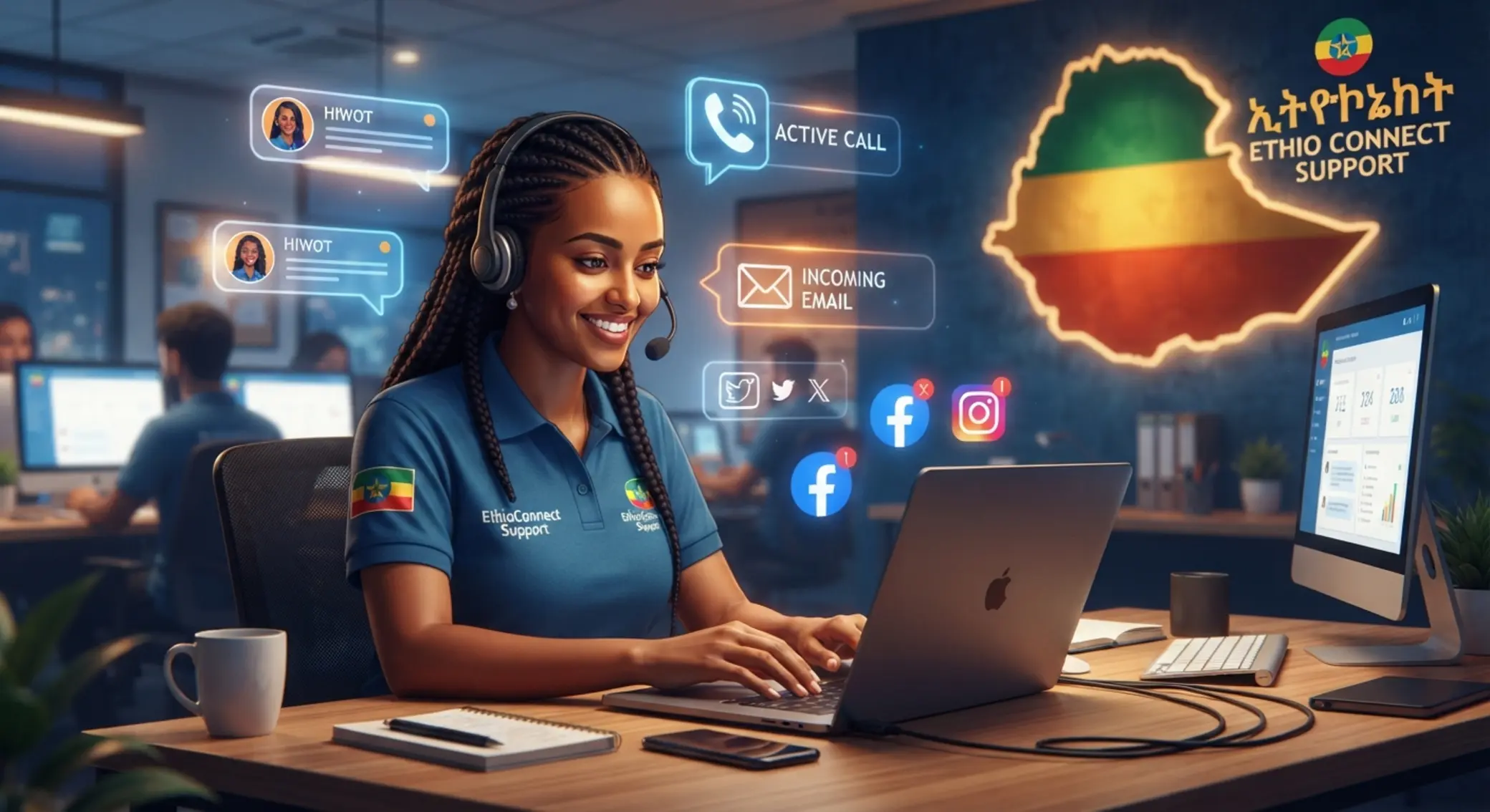 Support hub illustration for BetX Ethiopia contact page
