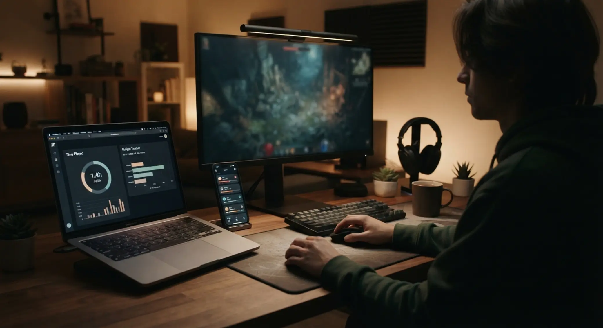 Responsible gaming scene with time and budget control