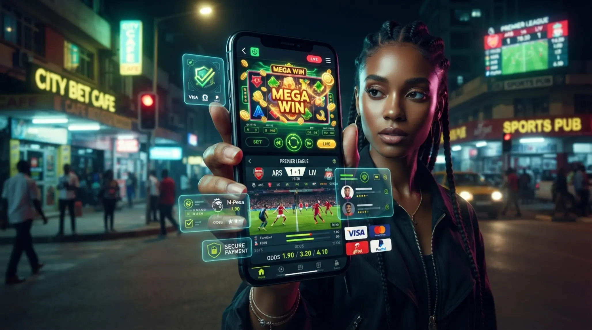 BetX mobile app banner with smartphone interface and mobile gaming access for Ethiopia