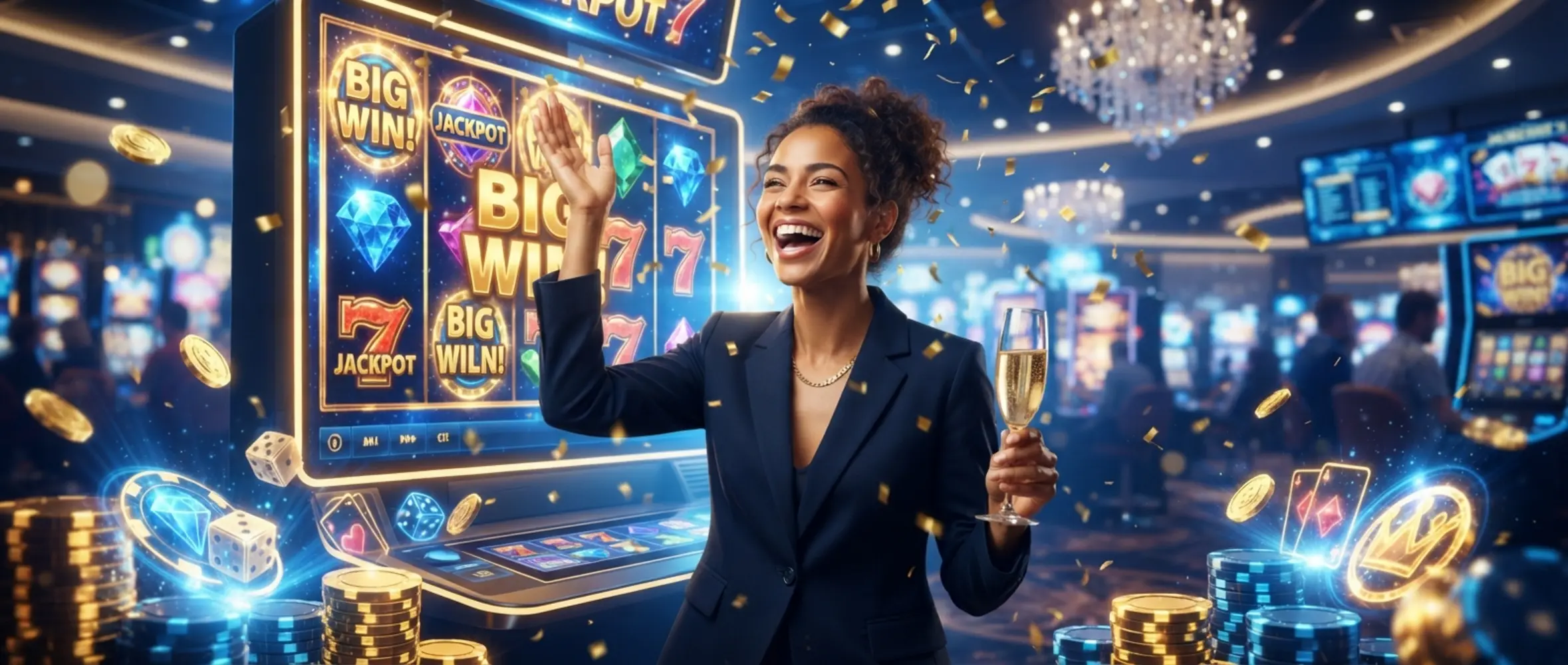 BetX no deposit bonus promo banner with chips, slots and a celebrating player