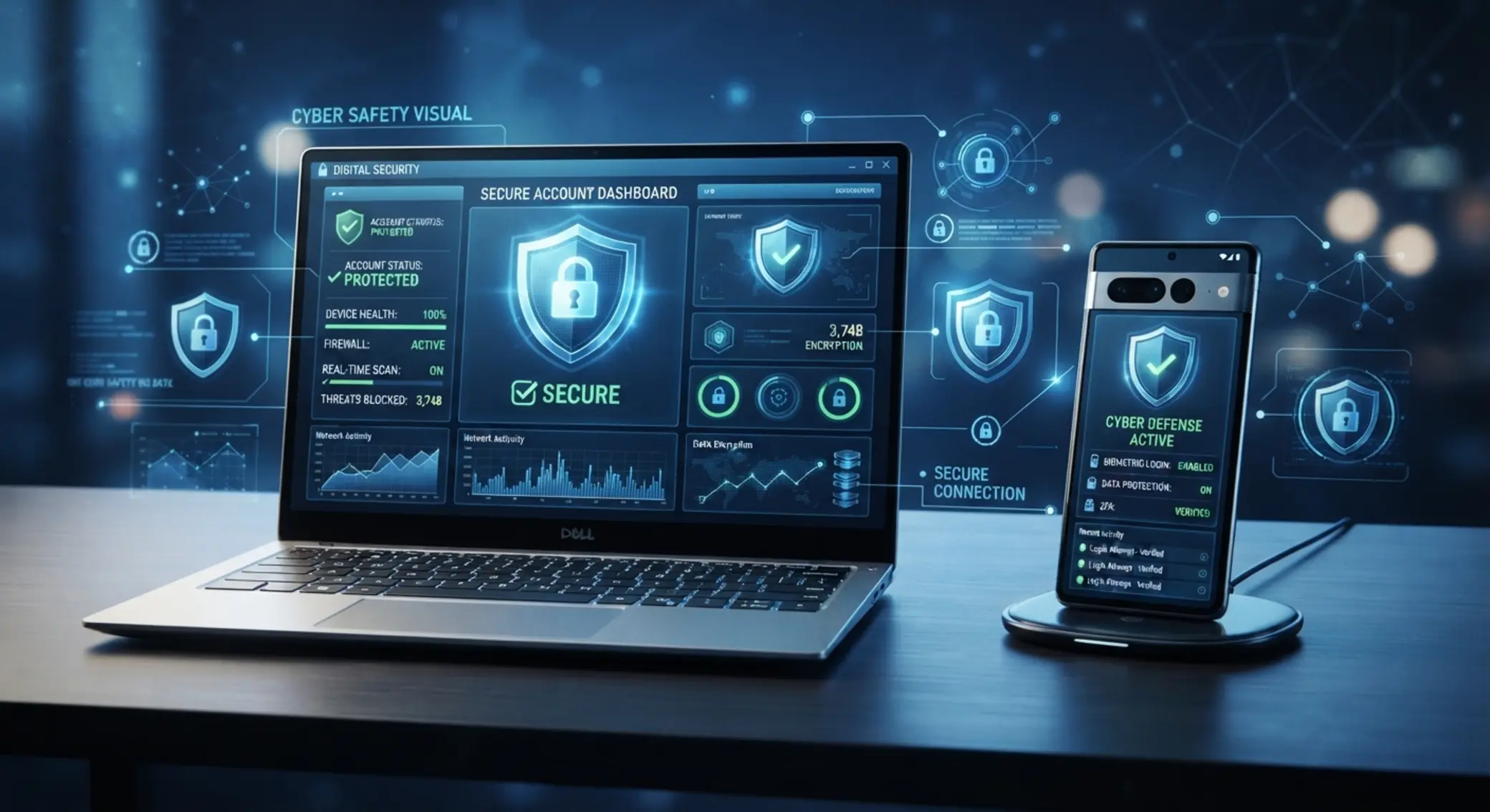 Account protection and verification security visual