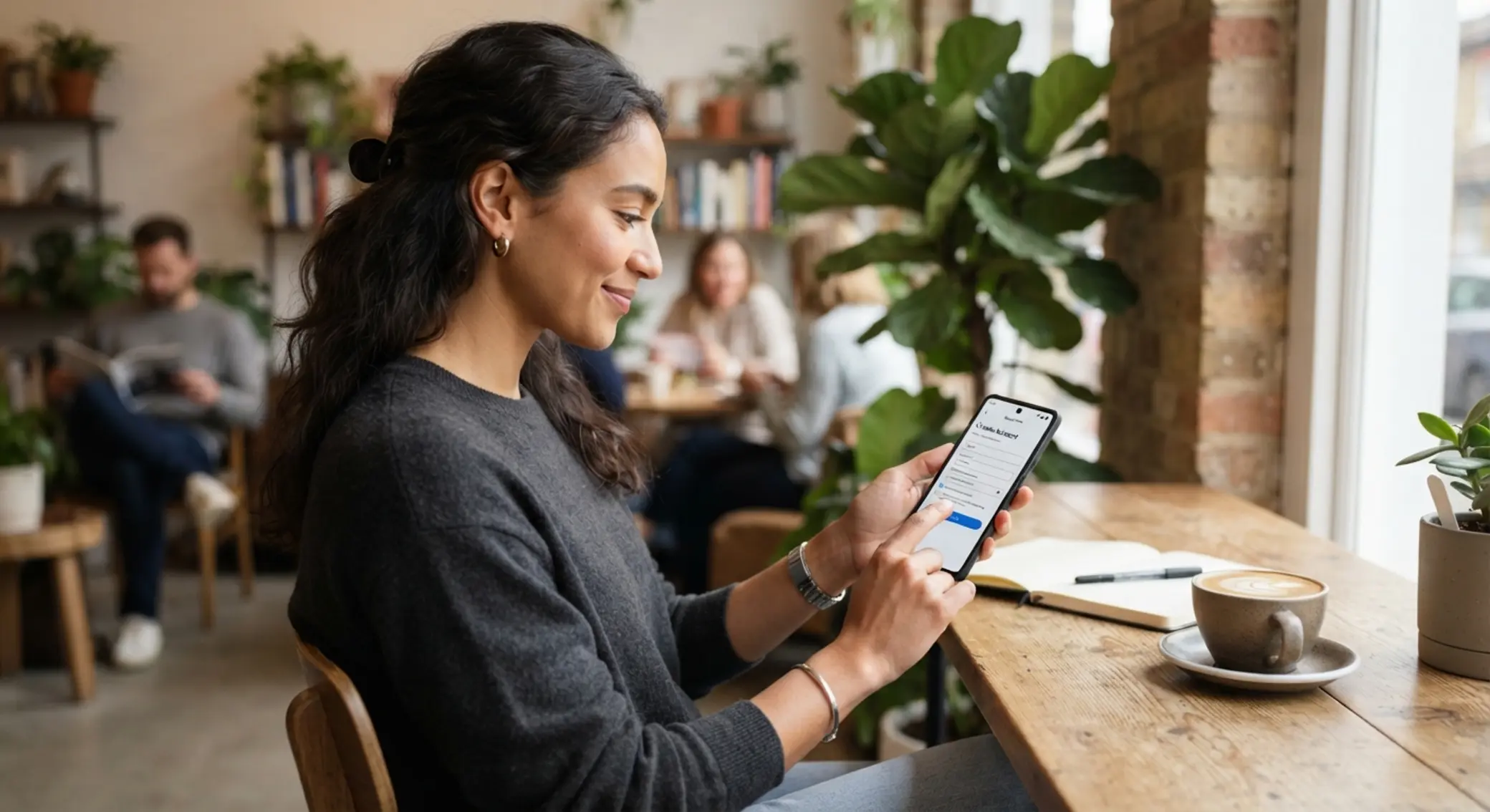 Mobile user completing online registration on smartphone