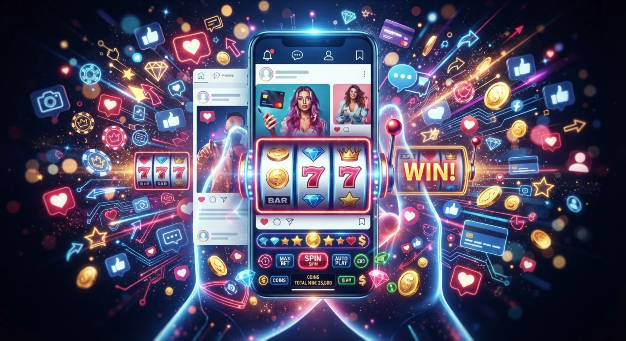 Social media themed visual for BetX slots updates